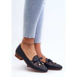 Jezzi Ballerine Traforate Con Fiocco da Donna, Nestavia Blu Navy 2
