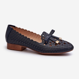 Jezzi Ballerine Traforate Con Fiocco da Donna, Nestavia Blu Navy 1