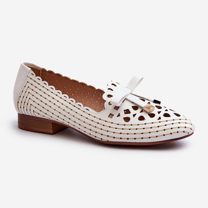Jezzi Ballerine Traforate Con Fiocco da Donna, Nestavia Bianco bianca 1