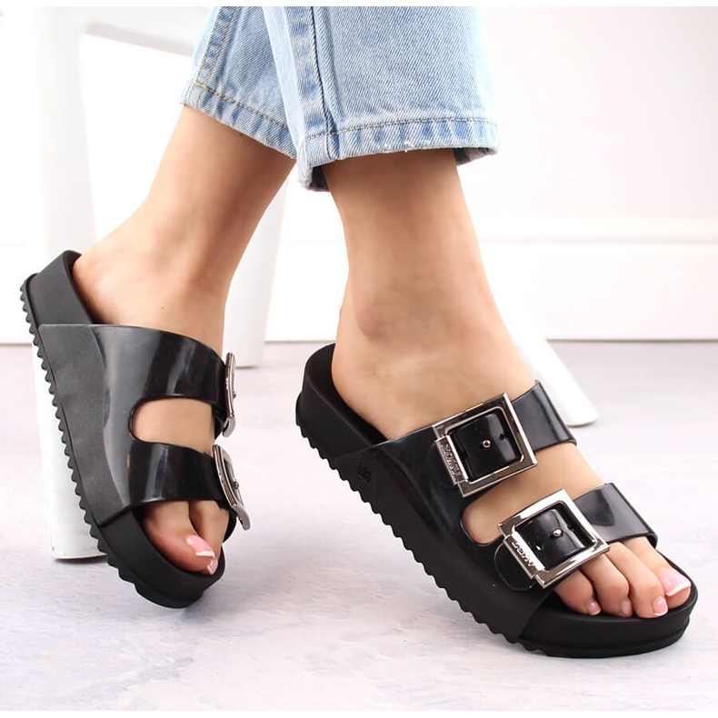 Comode pantofole da donna, profumate, elastiche, in gomma, nere, Zaxy HH285157 nero 1