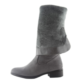 Stivali da moschettiere con frange grigie grigio 2