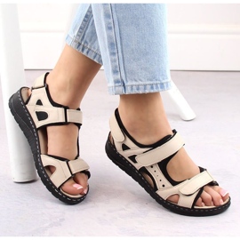 Comodi sandali in pelle Artiker W HBH77, beige 1