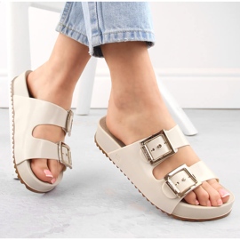 Comode ciabatte da donna, profumate, in gomma flessibile Ekri Zaxy NN285058 beige 1