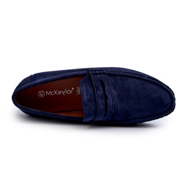 Mckeylor Mocassini da uomo in ecopelle scamosciata, Blu Navy 1