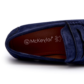 Mckeylor Mocassini da uomo in ecopelle scamosciata, Blu Navy 2