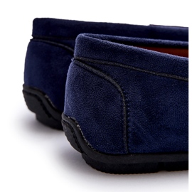Mckeylor Mocassini da uomo in ecopelle scamosciata, Blu Navy 3