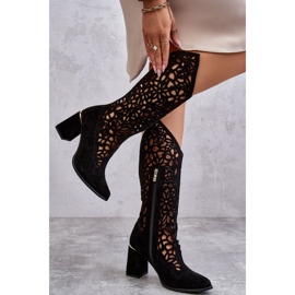 Lewski Shoes Stivali Traforati in Pelle Scamosciata Leewski Shoes 3234 Nero 2