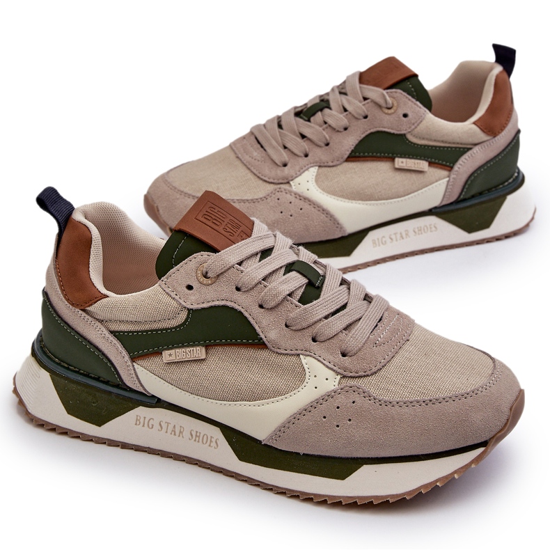 Scarpe da ginnastica da uomo Memory Foam System Big Star NN174349 Beige 4