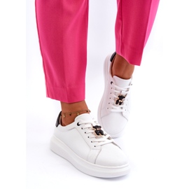 Vinceza Sneakers Da Donna In Pelle Con Orsetto, Mirven Bianca 2