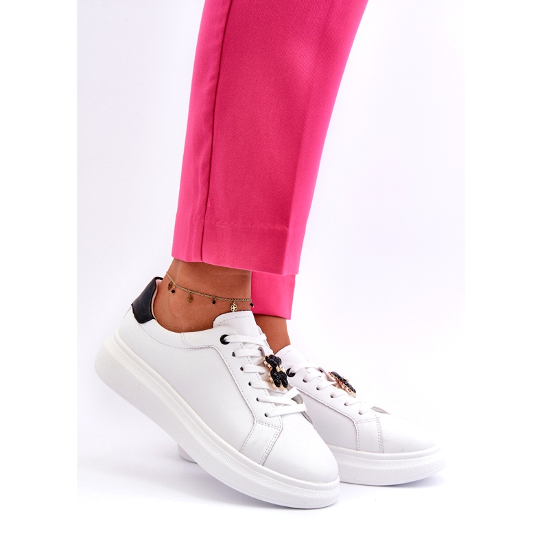 Vinceza Sneakers Da Donna In Pelle Con Orsetto, Mirven Bianca bianco 1