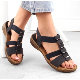 Sandali slip on da donna con elastici, blu navy eVento 4940 1