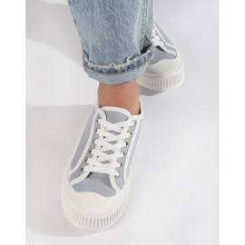 Sneakers platform da donna di colore azzurro blu 2