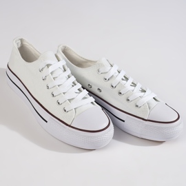 Sneakers bianche da donna sulla piattaforma bianco 1