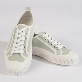 Sneakers platform da donna di colore verde chiaro 1