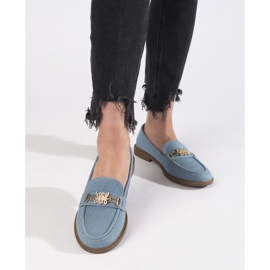 Mocassini in denim da donna alla moda blu 2