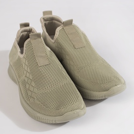 Scarpe sportive slip-on da donna di colore verde 1