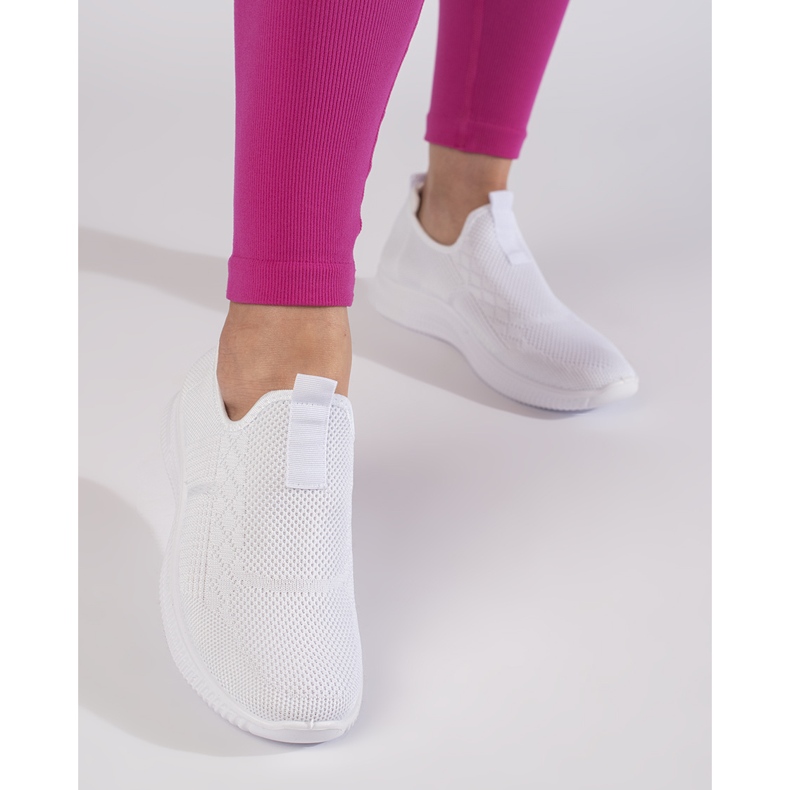 Scarpe sportive slip-on da donna bianche bianco 2