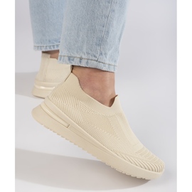 Scarpe sportive slip-on beige 1