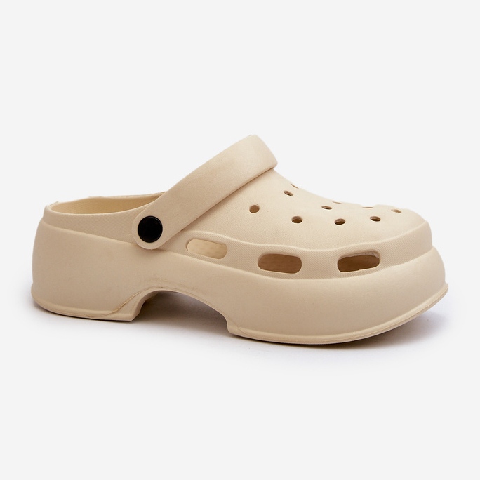 Infradito da donna in schiuma con suola massiccia, Beige Danollia 1
