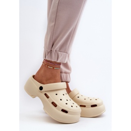 Infradito da donna in schiuma con suola massiccia, Beige Danollia 2