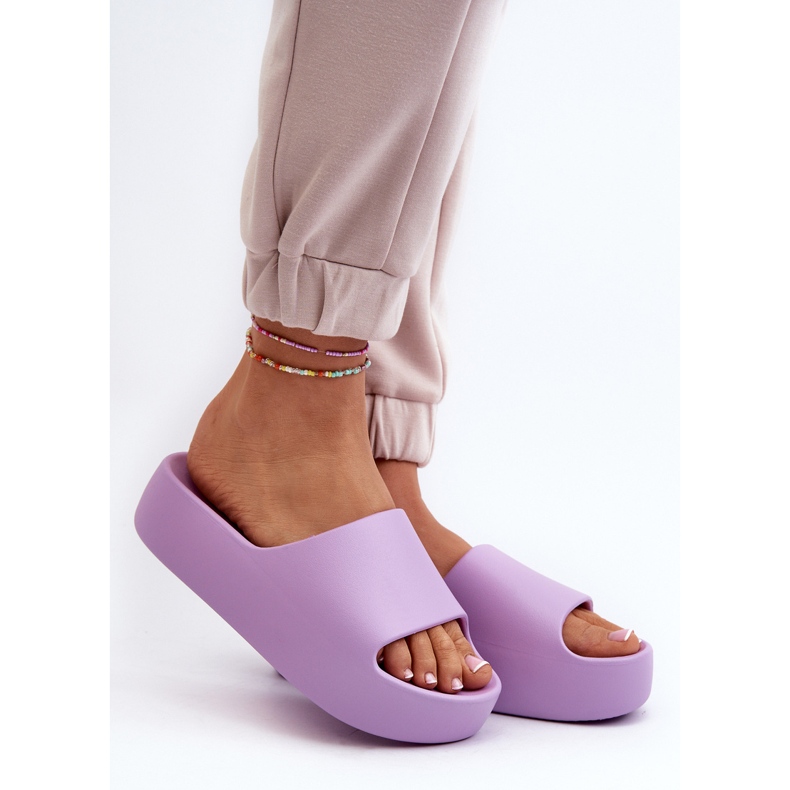 Infradito Oreithano viola con suola spessa da donna 2
