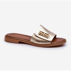 Zazoo 40384 Infradito eleganti in pelle da donna, Oro d'oro 1