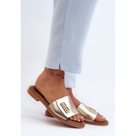 Zazoo 40384 Infradito eleganti in pelle da donna, Oro d'oro 2