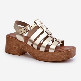 Zazoo 40410 Sandali in pelle da donna Oro d'oro 2