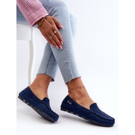 Mocassini da Donna in Eco Camoscio, Amrutia Blu Navy 1