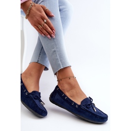 Mocassini da Donna in Camoscio Blu Navy Si Passione 1