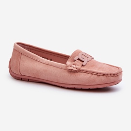 Mocassini alla moda in pelle scamosciata da donna rosa chiaro Rabell 2