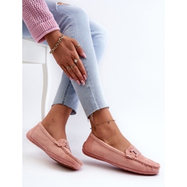 Mocassini alla moda in pelle scamosciata da donna rosa chiaro Rabell 1