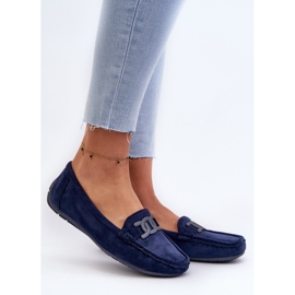 Mocassini in pelle scamosciata alla moda da donna blu navy Rabell 2