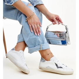 Sneakers bianche dall'effetto consumato di Gombol bianco 1