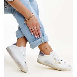 Sneakers bianche dall'effetto consumato di Gombol bianca 1