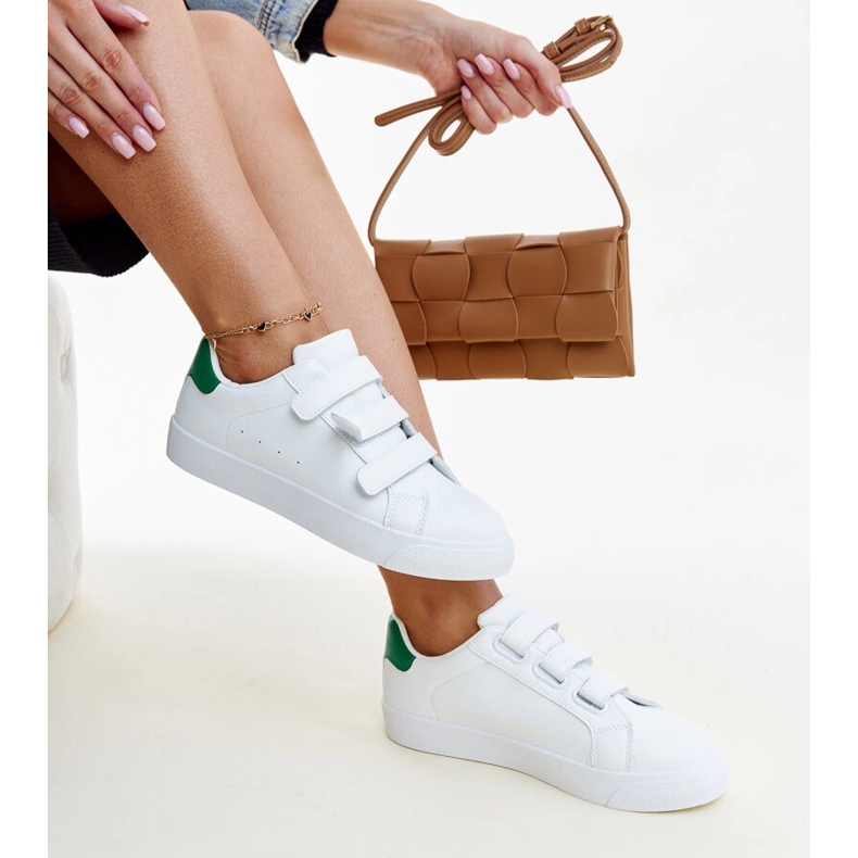 Sneaker Samala con velcro bianche e verdi bianco 1