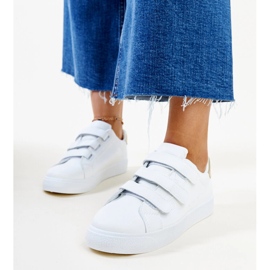 Sneaker Samala con velcro bianche e dorate bianca 1