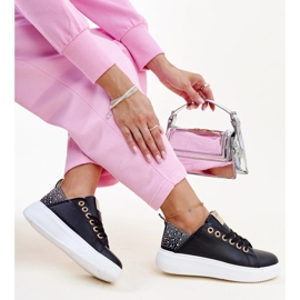 Sneakers Antonietta nere con strass nero 1