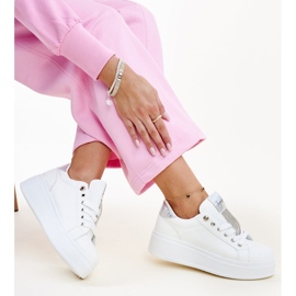 Sneakers bianche e argento con strass Maurizia bianca 1