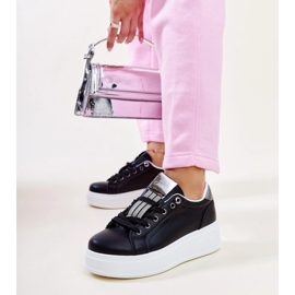 Sneakers nere e argento con strass Maurizia nero 1