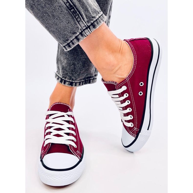 Sneaker da donna classiche Basic Wine rosso 1