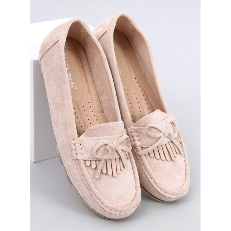 Mocassini Mouton in camoscio beige 1