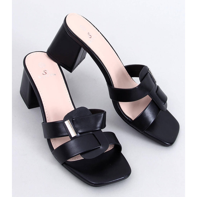 Eleganti infradito Lafar nere con tacco alto nero 1