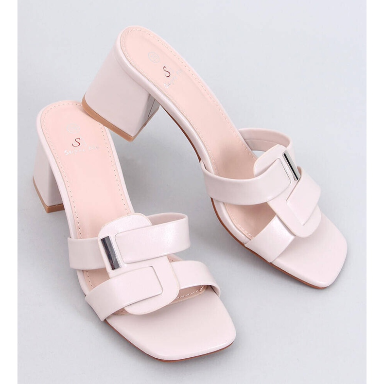Eleganti infradito Lafar Beige con tacco alto 1