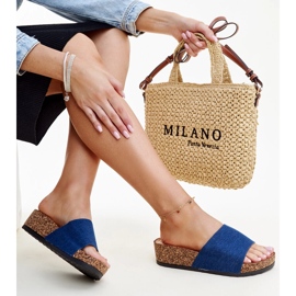 Infradito blu navy con zeppa in sughero Naifene 1