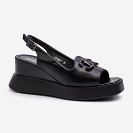 Jezzi Sandali Da Donna Con Plateau E Zeppa Con Decorazione, Janesca Nera nero 1