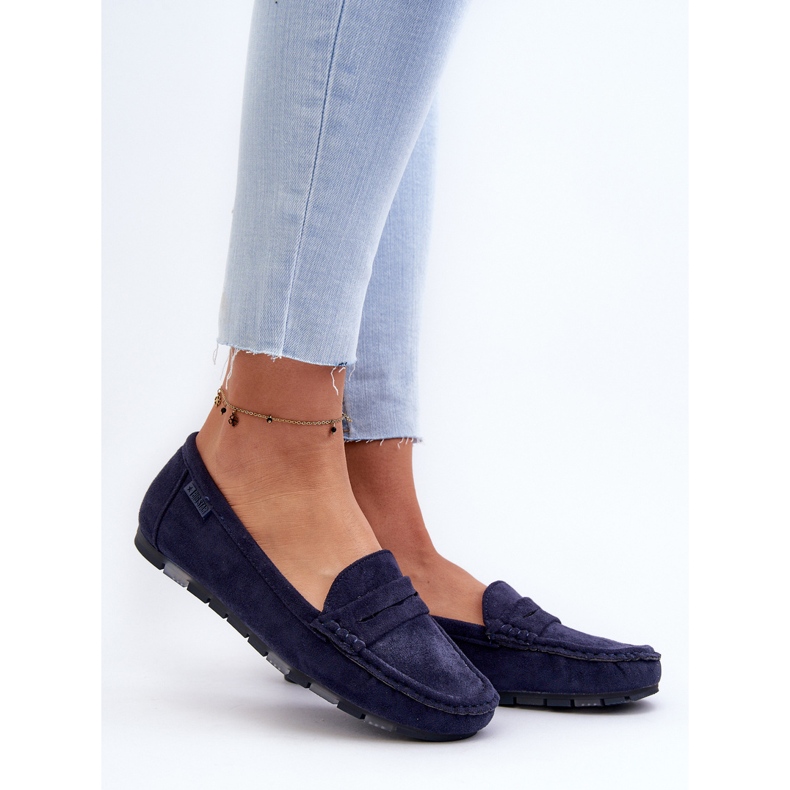 Mocassini da donna in ecopelle scamosciata Big Star NN274931 Memory Foam System Blu navy 2