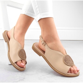 Sandali da donna beige con zirconi Filippo DP6229 1