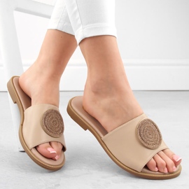 Ciabatte da donna beige con zirconi Filippo DP6217 1
