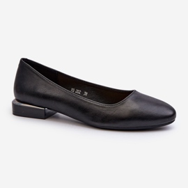 Ballerine da Donna in Eco Pelle Con Tacco Basso Nere Sergio Leone PB202 nero 1